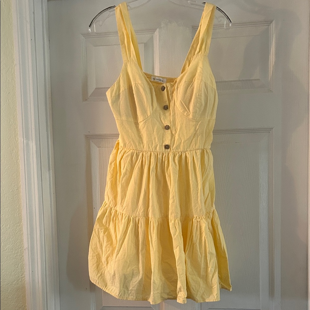 bailey blue Yellow Tiered Mini Dress